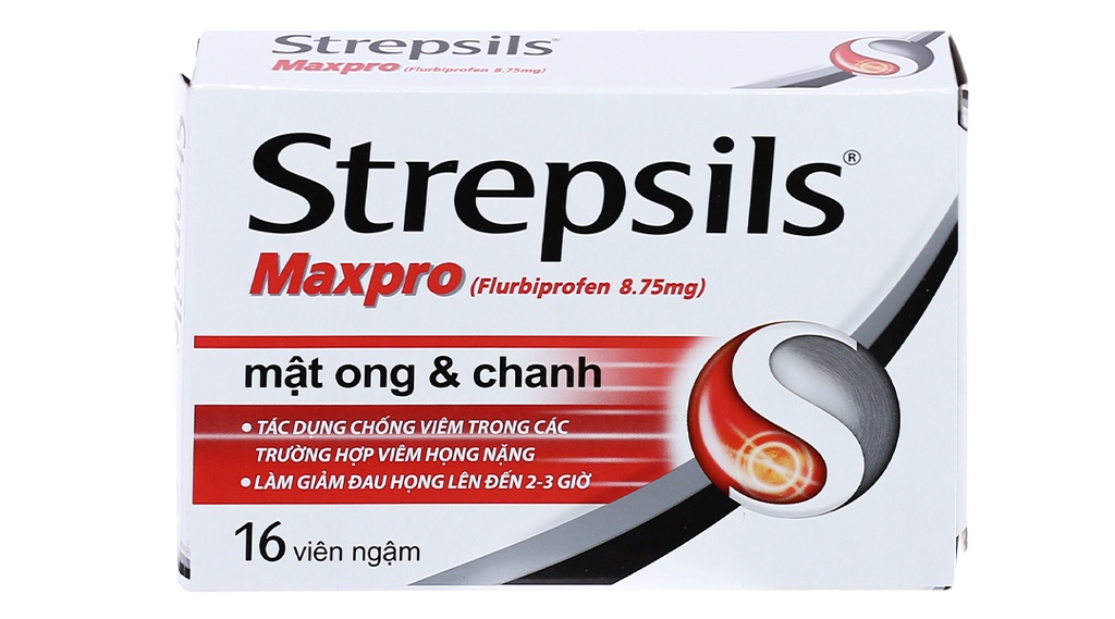 Strepsils maxpro flurbiprofen 8.75mg chanh mật ong Reckitt Benckiser (H/16v) 