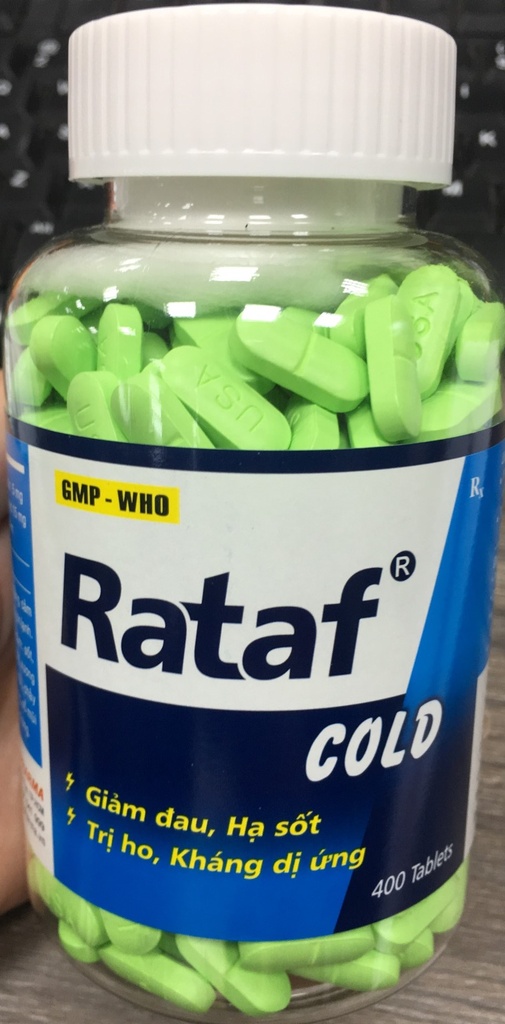 Rataf cold paracetamol 500mg NIC (Lọ/400v)