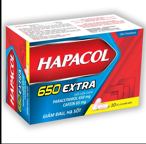 Hapacol 650 extra DHG Hậu Giang (H/100v) 