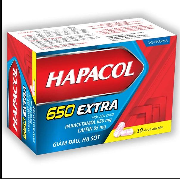 Hapacol 650 extra DHG Hậu Giang (H/100v)
