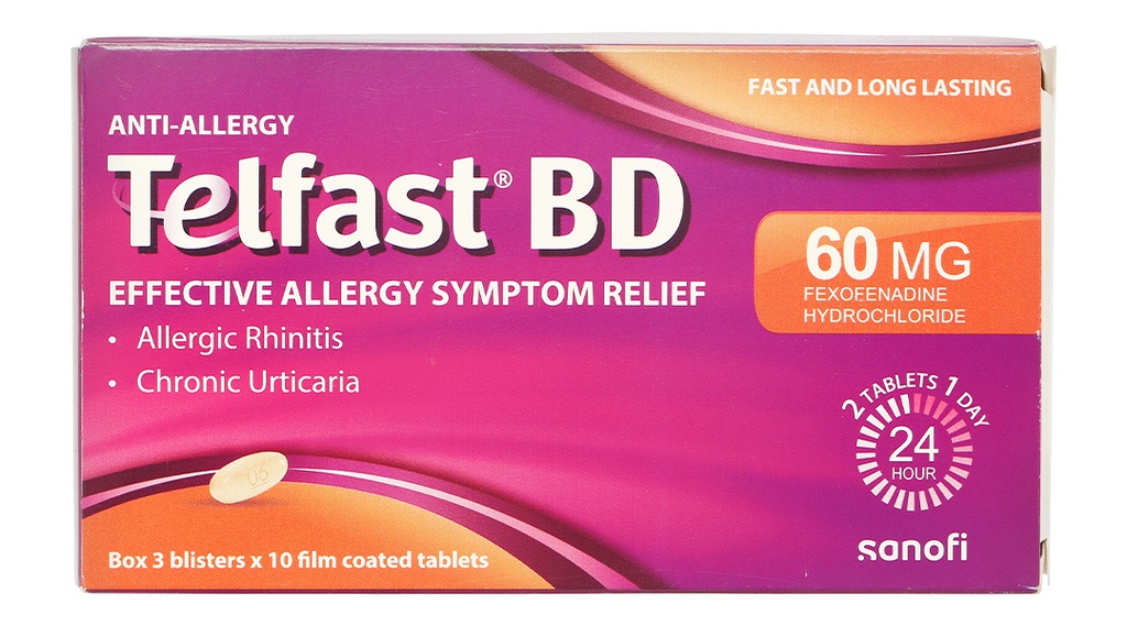 Telfast BD Fexofenadin 60mg Sanofi (H/30v)