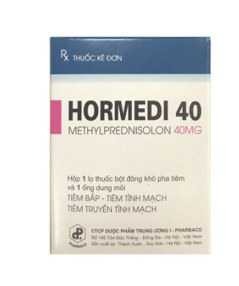 Hormedi Methylprednisolon 40mg TW1 Pharbaco (H/1lọ/1o)