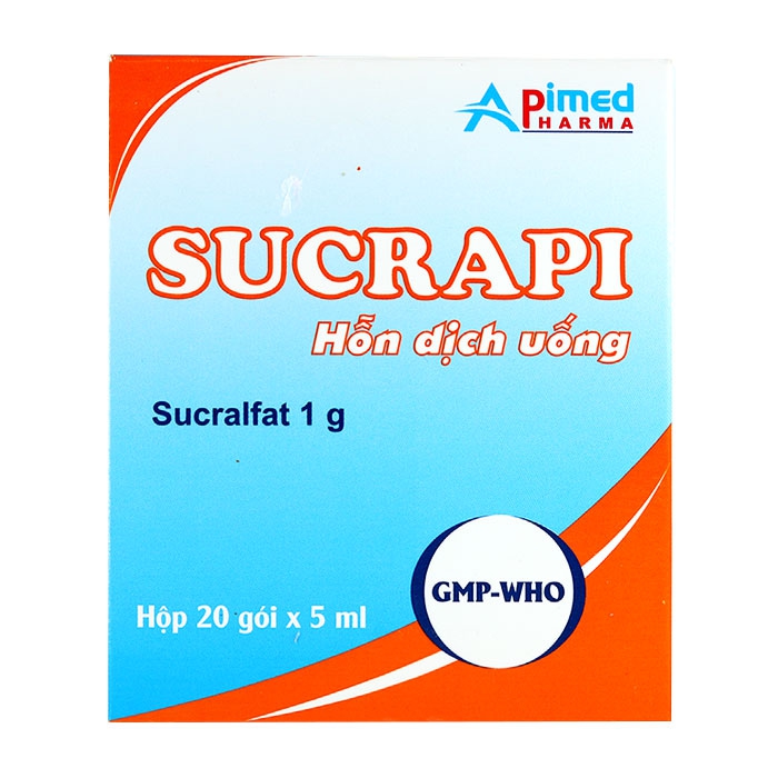 Sucrapi Sucralfate 1g Apimed (H/20gói/5ml) Date 02/2027