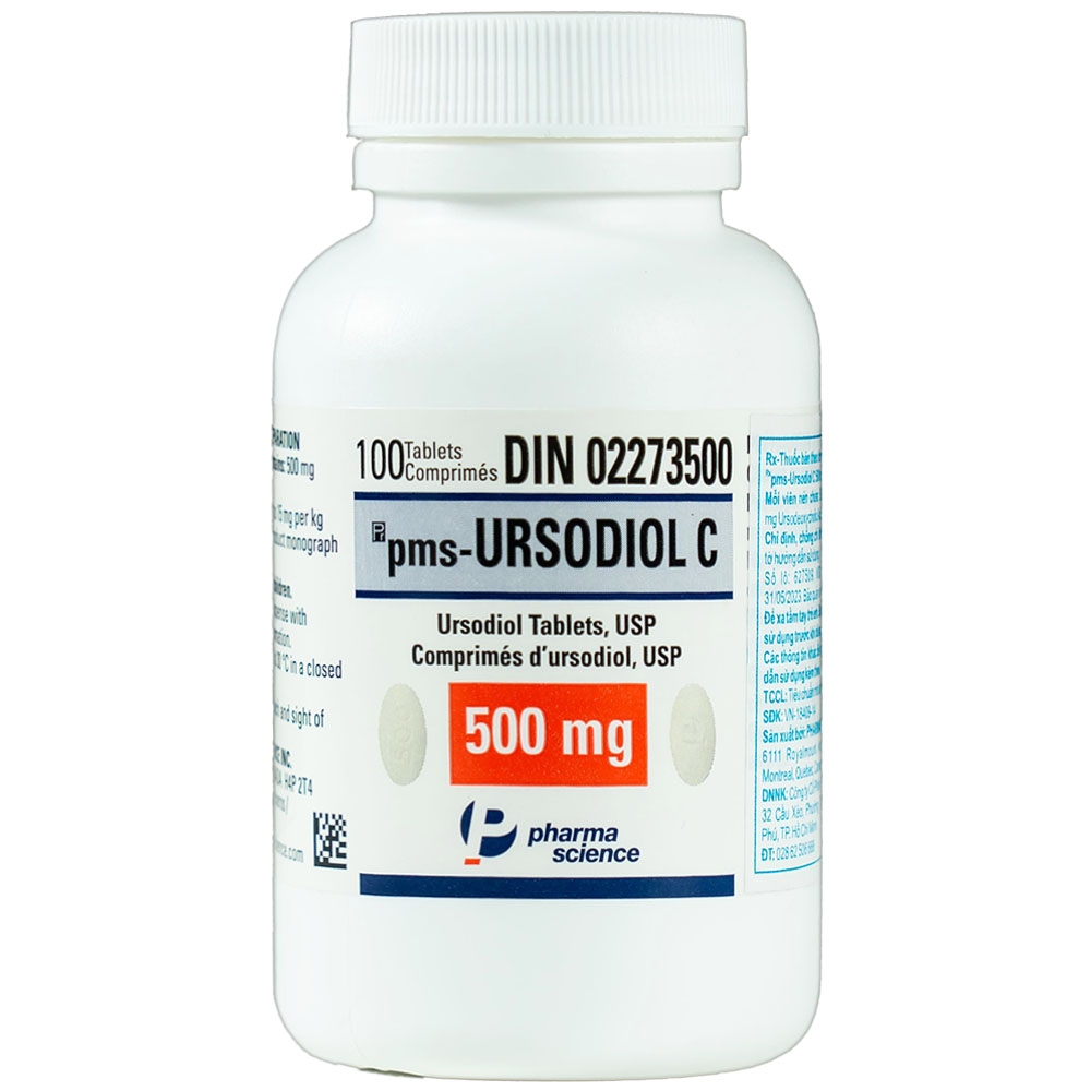 pms - URSODIOL C Ursodeoxycholic acid 500mg Canada (Lọ/100v)