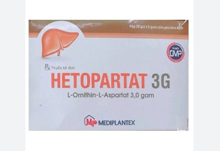 Hetopartat L-ornithine-L-aspartate 3g Mediplantex (H/30gói/5g)