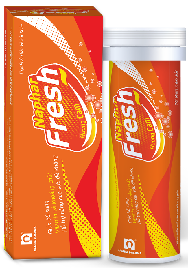 Naphar Fresh sủi hương cam Nam Hà (Tuýp/10v) 