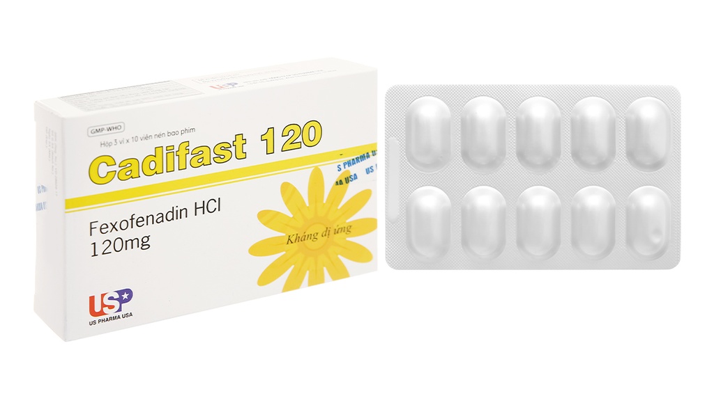 Cadifast Fexofenadin HCI 120mg USP (H/30v) Date 12/2027