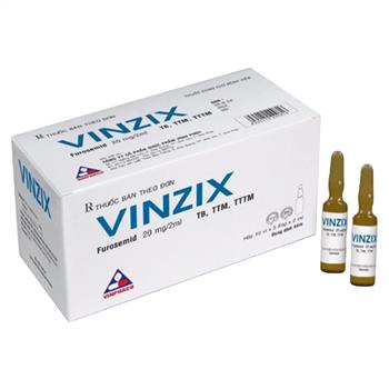 Vinzix Furosemid 20mg/2ml Vĩnh Phúc (H/50o/2ml) Hộp to