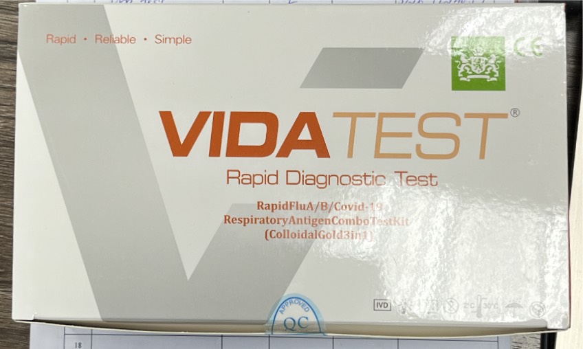 Vida test cúm AB Rapid Diagnostc Test 3 trong 1 (H/20cái) hộp bé