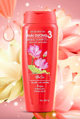 Dầu gội dược liệu thái dương 3 HOA SEN (Chai/200ml)