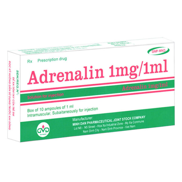 Adrenalin 1mg/1ml Minh Dân (H/10o/1ml)