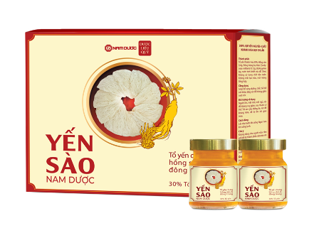 Yến sào Nam Dược tổ yến chưng hồng sâm và đông trùng (H/6lọ/70ml)vàng Date 01/2027