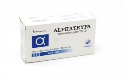 Alphatrypa chymotrypsin 4200 I.U TW1 Pharbaco (H/50v) trắng