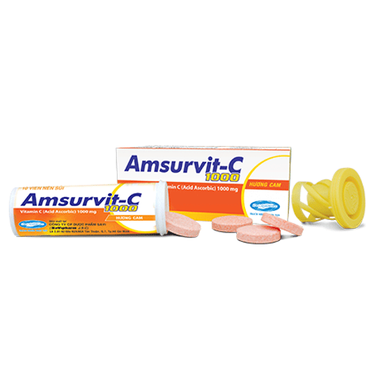 Amsurvit C 1000 hương cam Savipharm (Hộp/1tuýp/10v)