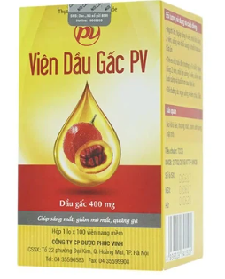 Viên Dầu Gấc PV Phúc Vinh (Lọ/100v) vàng