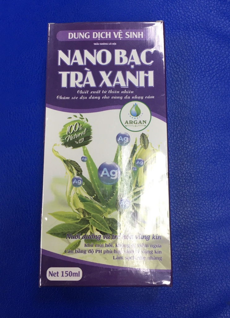 Nano bạc trà xanh dung dịch vệ sinh Cosmetic Việt Nam (Lọ/150ml) tím date 10/2024