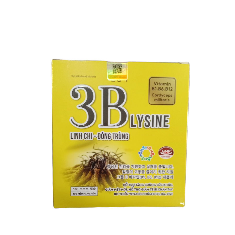 3B Lysine linh chi - đông trùng Akopha (H/100v) vàng