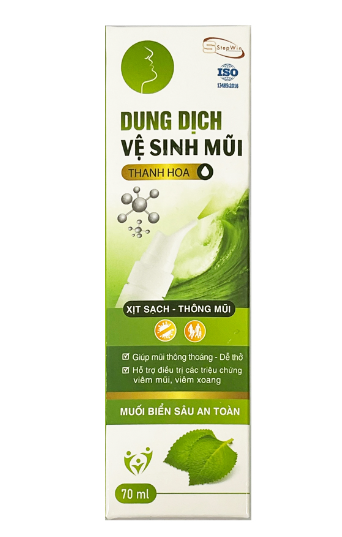 Dung dịch vệ sinh mũi Thanh Hoa (Lọ/70ml) xanh lá date 06/2025