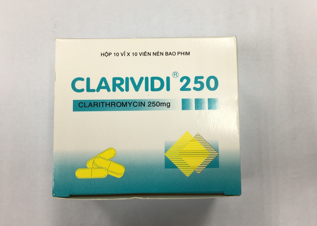 Clarividi 250 Clarithromycin 250mg Vidipha (H/100v) hộp to