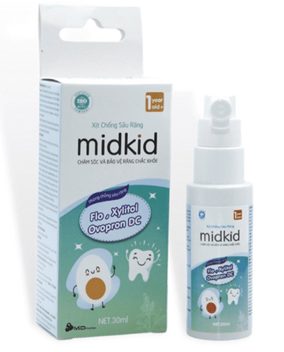 Midkid xịt chống sâu răng Dược Khoa (H/1lọ/30ml) Màu xanh