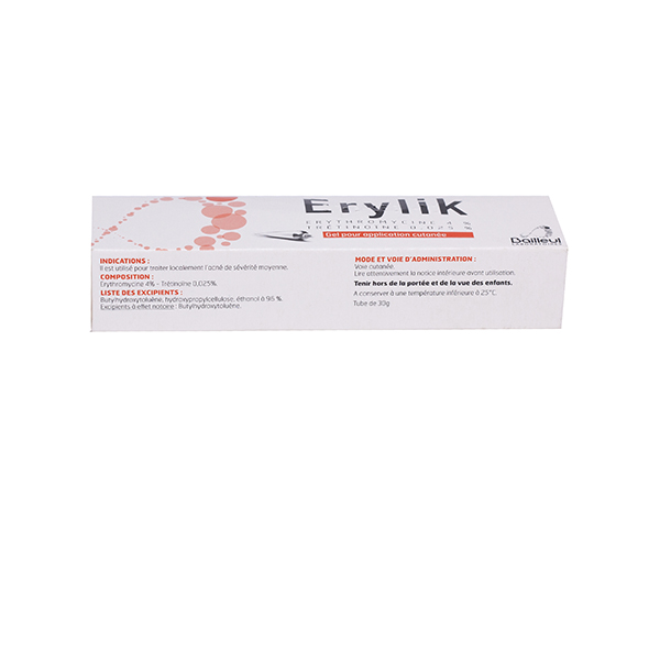 Erylik Erythromycin gel trị mụn Pháp (Tuýp/30g) 