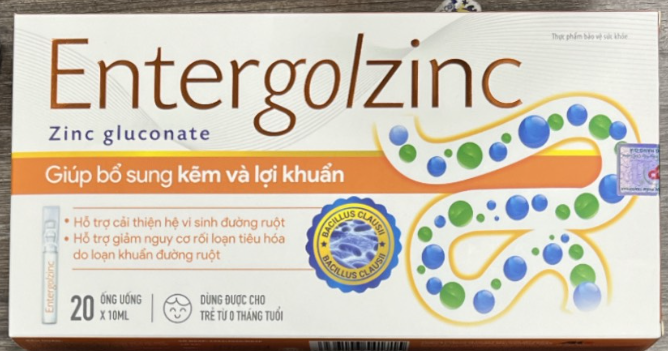 Entergolzinc Zinc gluconate giúp bổ sung kẽm và lợi khuẩn Tradiphar (H/20o/10ml) màu cam