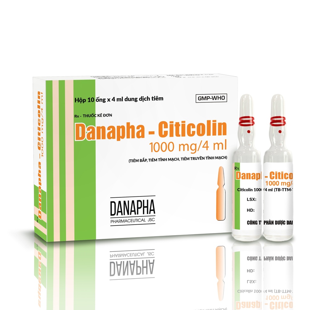 Danapha Citicolin 1000mg/4ml Tiêm Đà Nẵng (H/10ống/4ml)