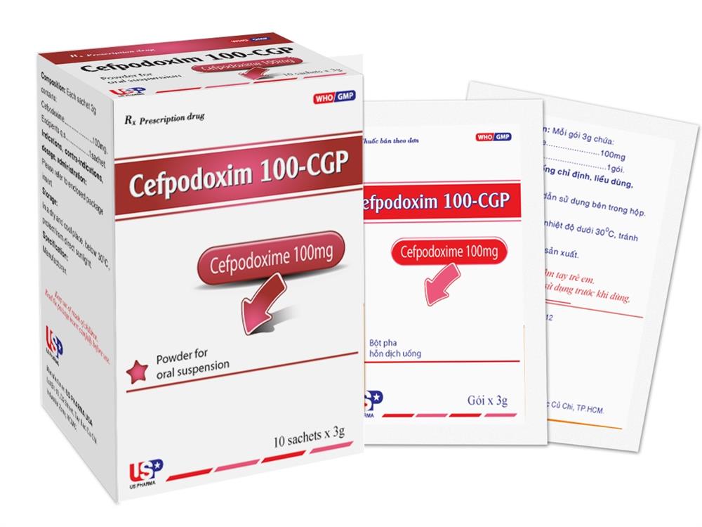 Cefpodoxim 100 CGP USP (H/10gói/3g)
