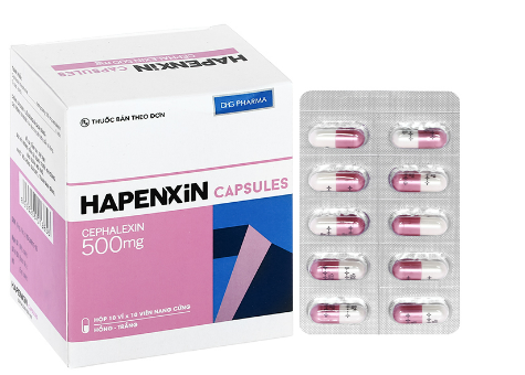 Hapenxin Cephalexin 500mg DHG (H/100 Viên) date 09/2025