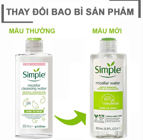 Nước tẩy trang Simple (Chai/200ml)