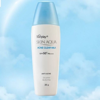 Sunplay Skin Aqua Acne Clear Milk Sữa Chống Nắng Ngừa Mụn Rhoto (lọ/25g) nắp xanh