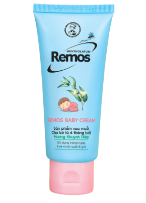 Remos baby kem xua muỗi hương khuynh diệp Rohto (Tuýp/70g) Nắp hồng