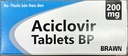 [T09514] Aciclovir 200mg Tablets BP BRAWN (H/50v) Date 05/2027 (acyclovir)