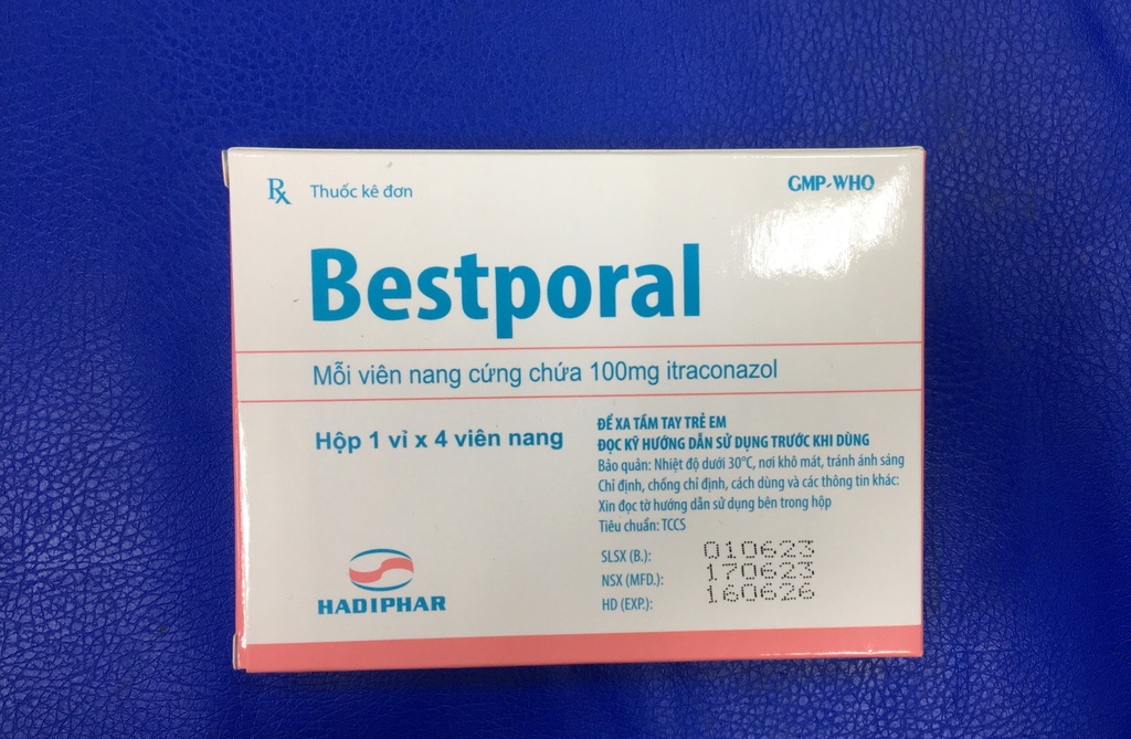 Bestporal Itraconazol 100mg Hadiphar (H/4 viên)