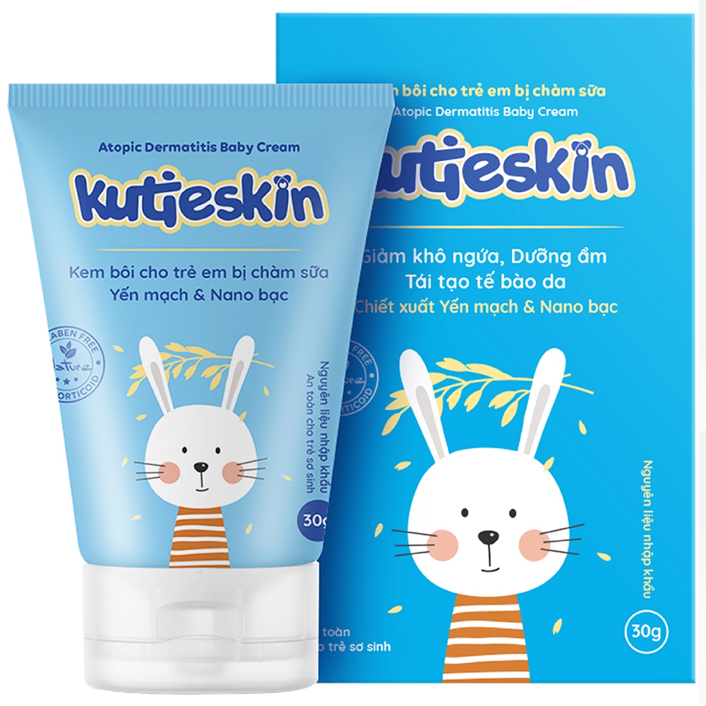 Kutieskin Kem Bôi Cho Trẻ Em Bị Chàm Sữa (Tuýp/30g) Xanh Nhạt đắt (con thỏ)