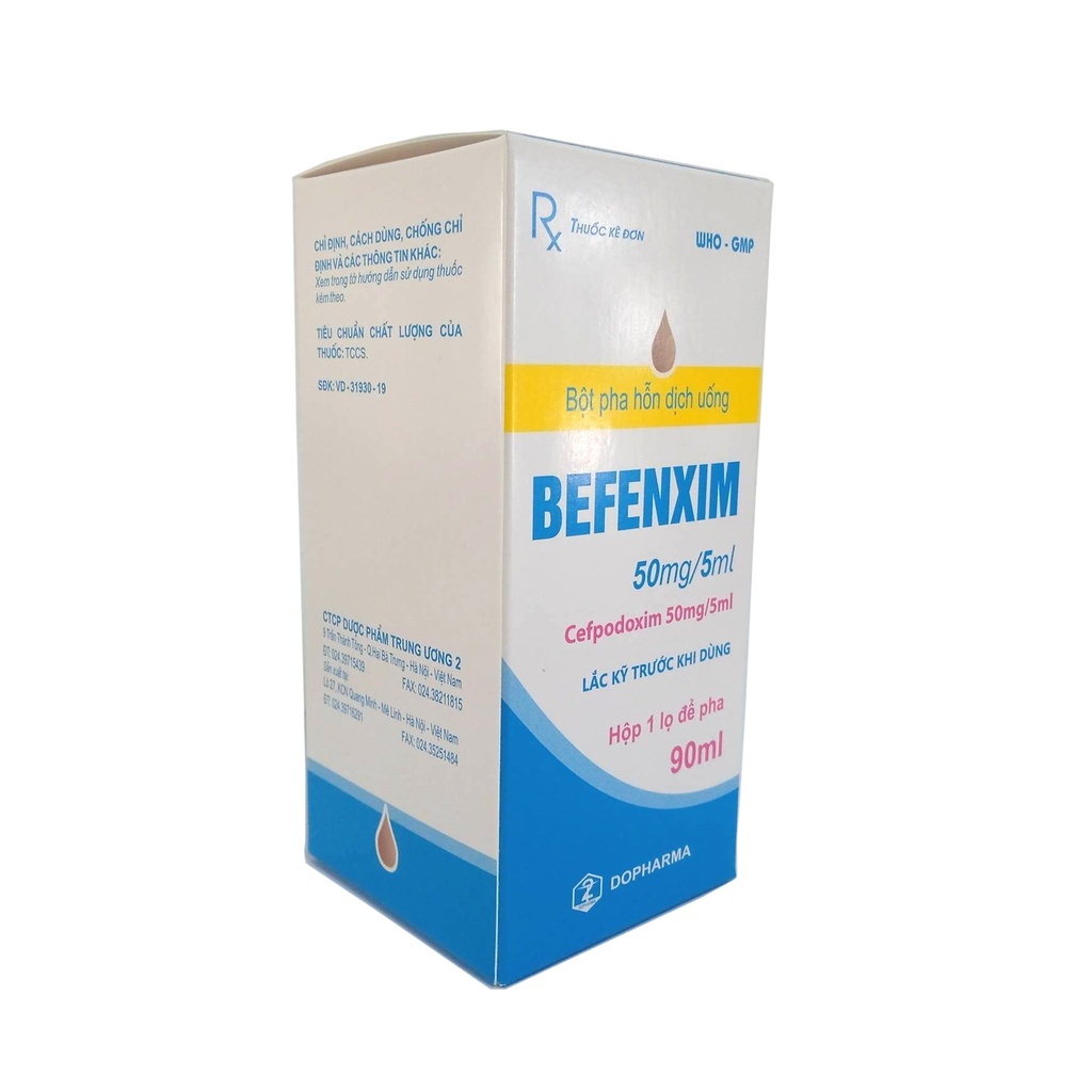 Befenxim Cefpodoxim 50mg/5ml Dopharma (Lọ/90ml) Date 10/2025