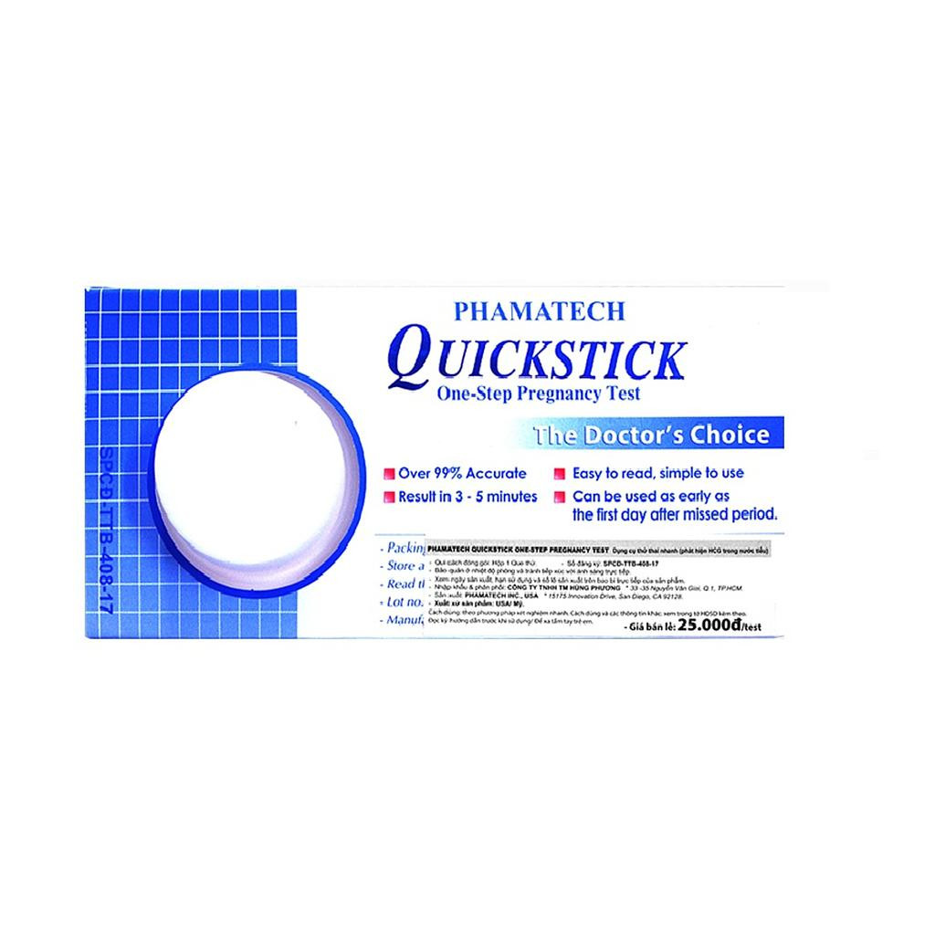 Quickstick Que thử thai Pharmatech Mỹ (Bịch/50que)