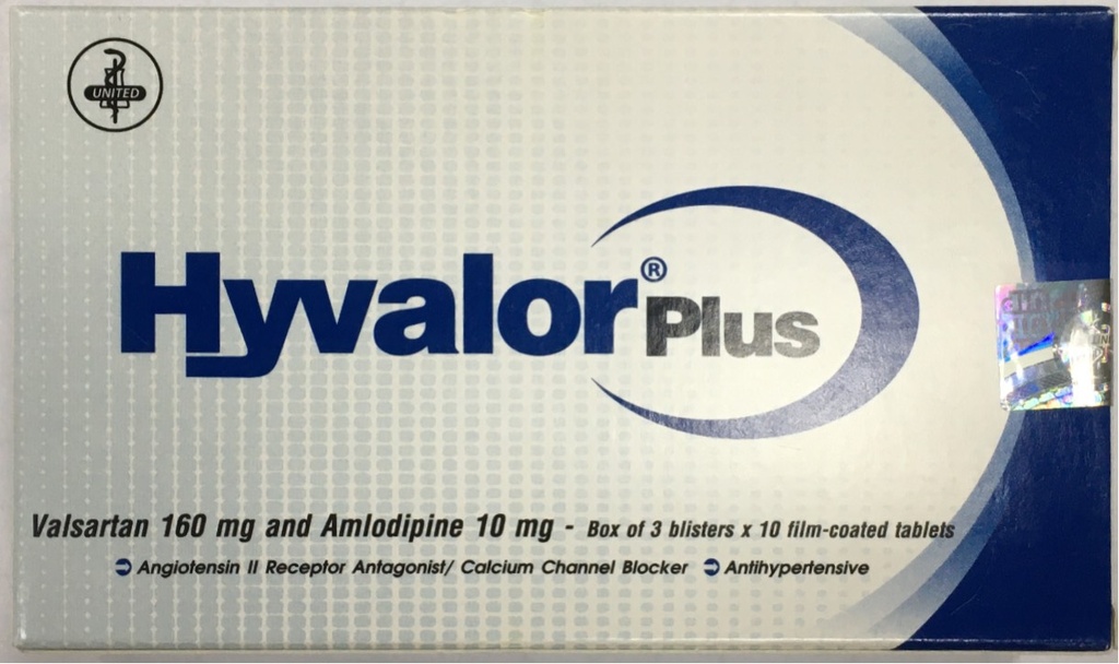 Hyvalor Plus Valsartan 160mg/Amlodipine 10mg United (H/30v) 