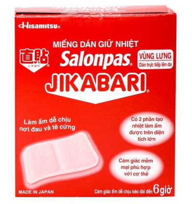 Miếng dán giữ nhiệt Salonpas Jikabari Hitamisu (H/8miếng)