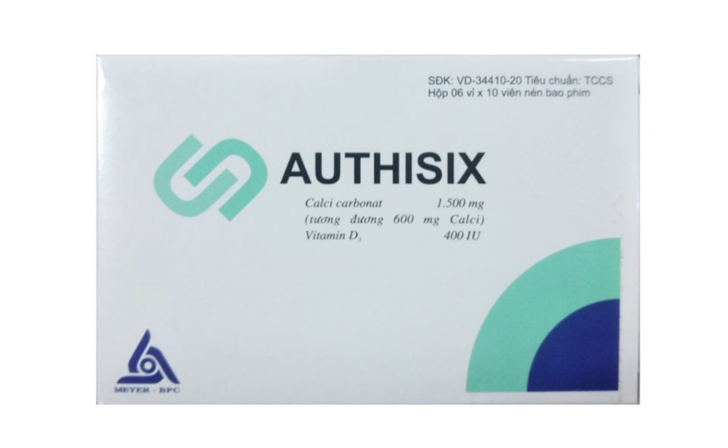 Authisix Calci carbonat 1500mg Meyer (H/60v)