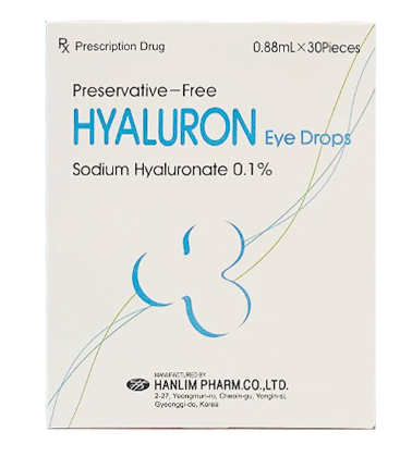 Hyaluron Sodium Hyaluronate nhỏ mắt Hàn Quốc (H/30ống/0,88ml)