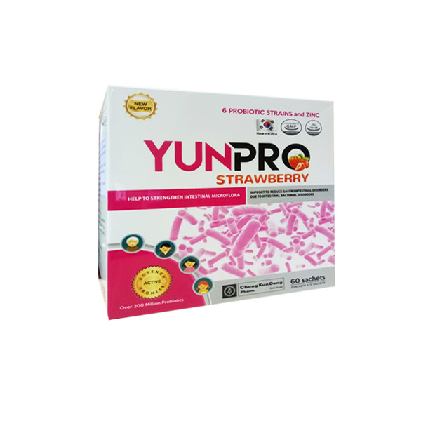 Yunpro men vi sinh vị dâu Hàn Quốc (H/60gói) Màu hồng