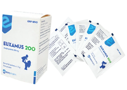 Euxamus Acetylcystein 200mg Euvipharm (H/20gói/1.5g) date 12/2024 ( Exomuc nội )