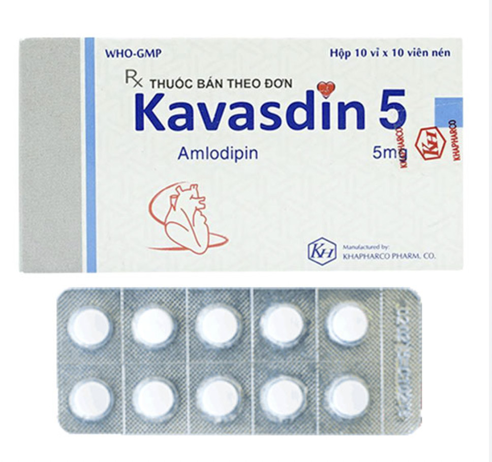 Kavasdin 5 Amlodipin 5mg Khánh Hòa (H/100v) 