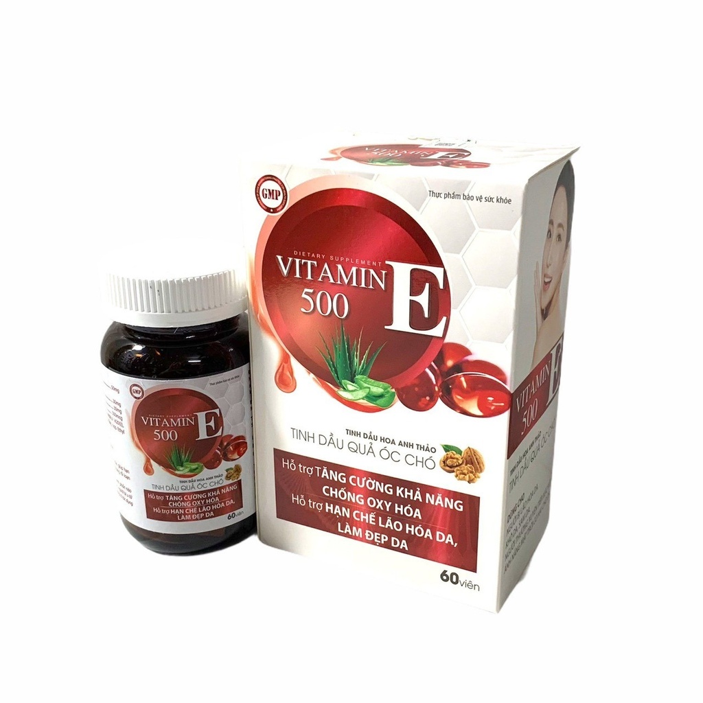 Vitamin E 500 tinh dầu quả óc chó (Lọ/60v)