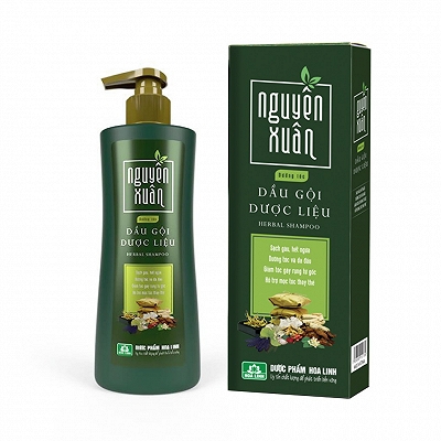 Dầu Gội Dược Liệu Nguyên Xuân (Xanh lá)  Hoa Linh (Chai/520g) chai to