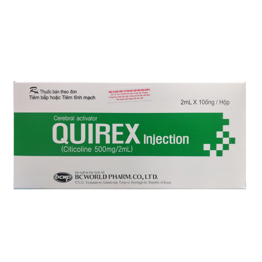 Quirex Citicoline 500mg/2ml BCWorld Hàn Quốc (H/10o/2ml) date 07/2027
