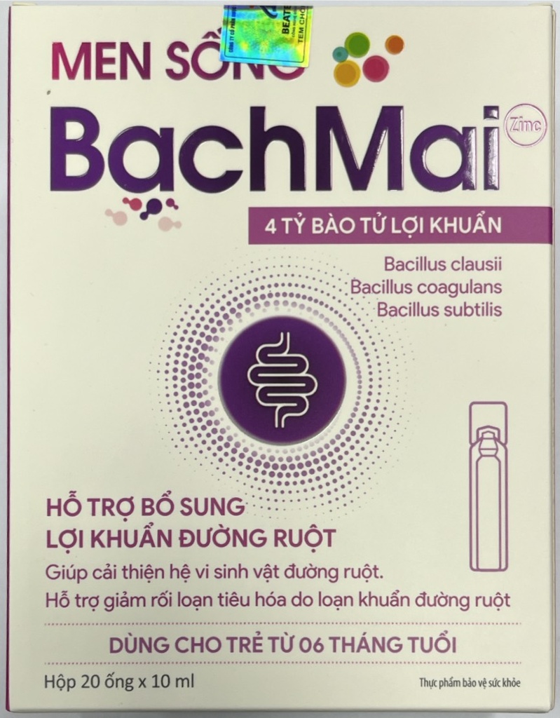 Men sống Bạch Mai hộp vuông trắng tím (H/20o/10ml)