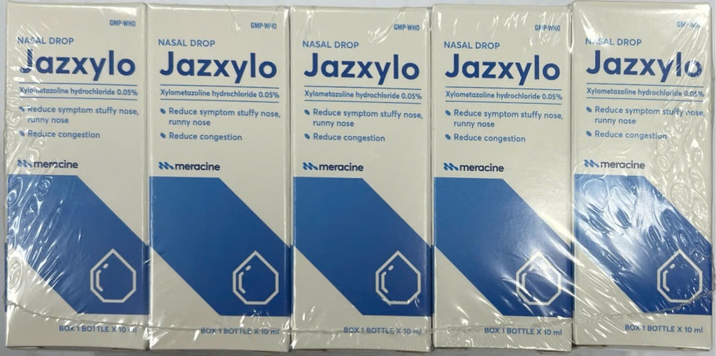 Jazxylo Xylometazoline 0.05% nhỏ mũi meracine (Cọc/10lọ/10ml)