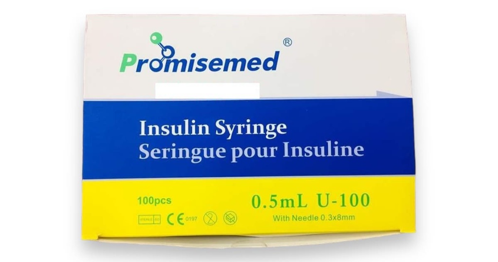 Promisemed bơm tiêm insulin syringe 0.5ml U-100 (H/100c) (hộp vàng xanh)